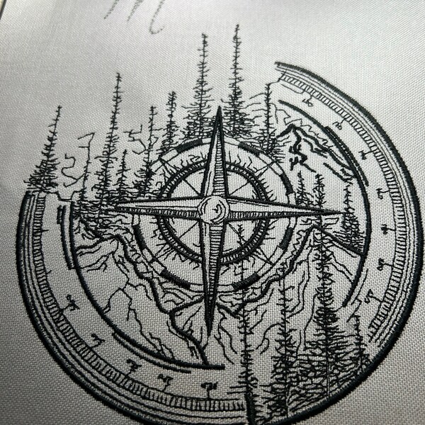 Tree Compass Design Tree Compass Machine Embroidery Design Compass Embroidery Design ...
