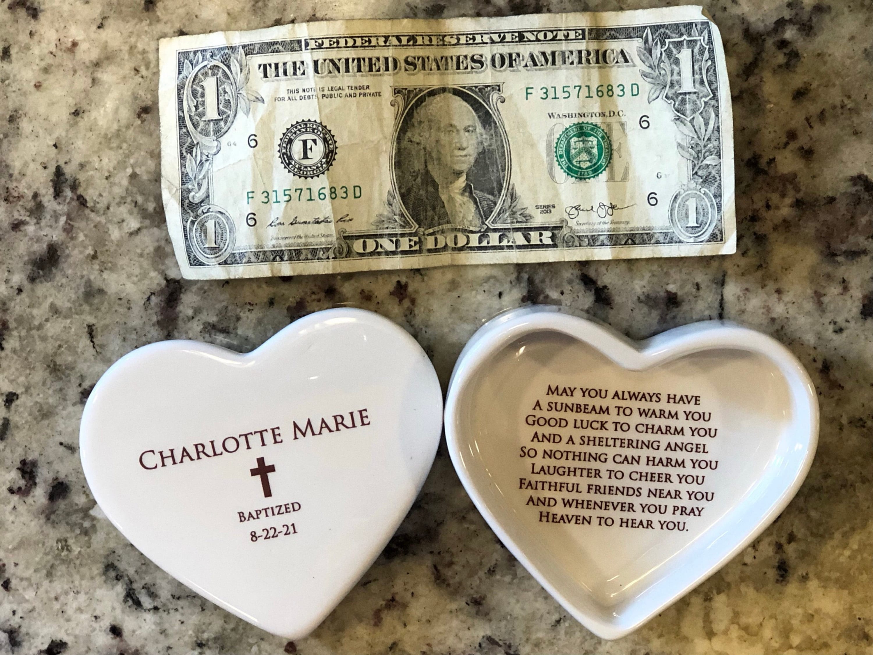 Personalized Baptism Gift, First Communion Gift, Confirmation Gift, Godchild Gift, Goddaughter Gift -With Irish Blessing -Heart Keepsake Box