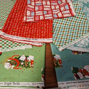 Tessuto natalizio Yardage Bells Teal - Tessuto Jingle Bells di ...