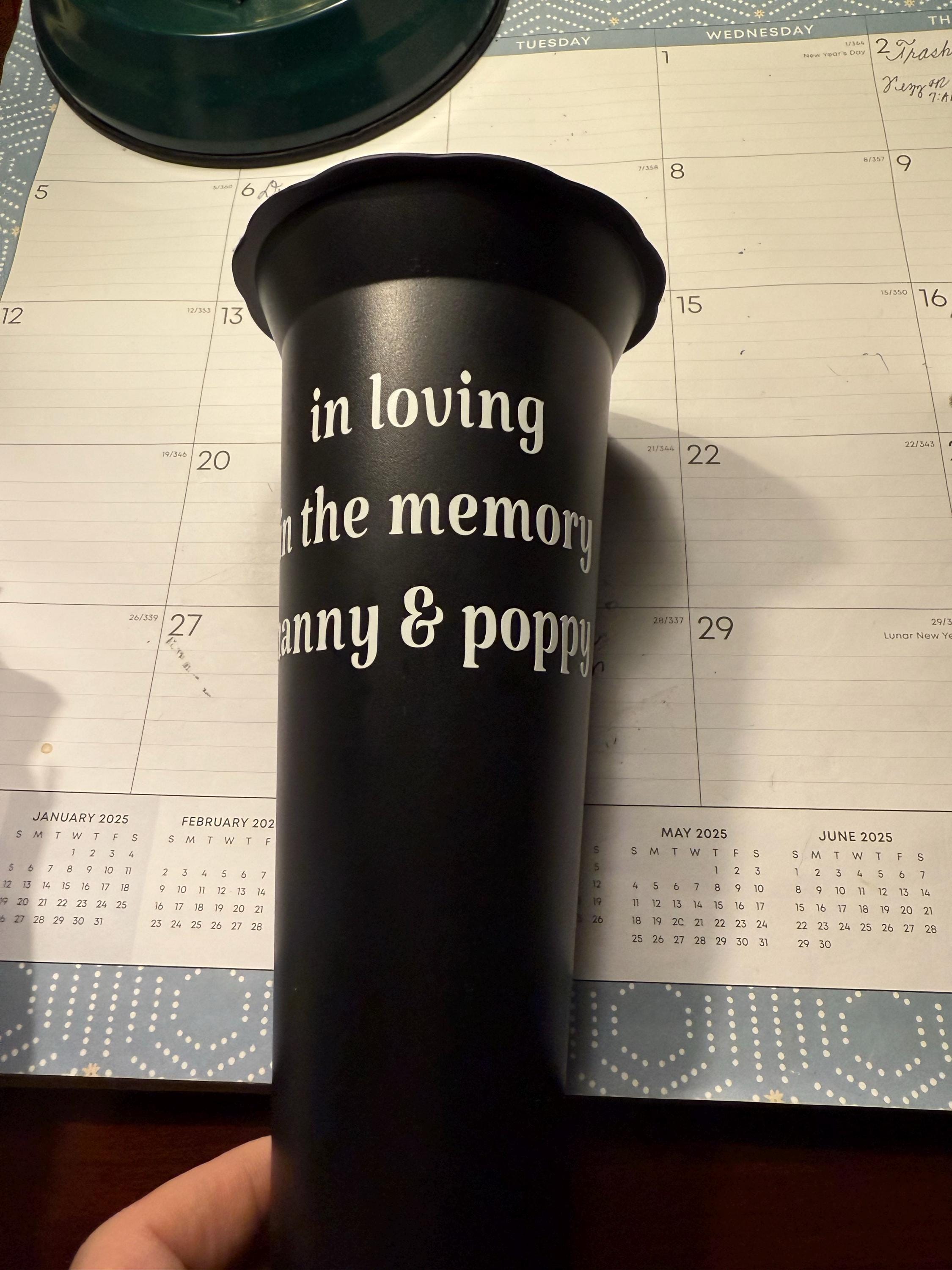 Personalized Memorial Flower Vase with Spike for Graves - Remembrance Gift for Grieving Loved Ones
