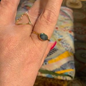 Customer photo from Suzie, Rainbow Labradorite Ring in Rosecut