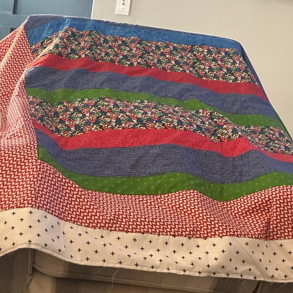 Striped Quilt Pattern Fun Easy Quick Simple Baby Toddler Lap Size ...