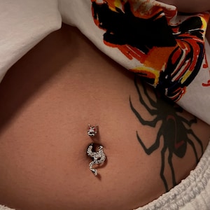 Dragon Belly Ring/ Dragon Navel Ring/ Surgical Steel Navel Ring/ Body Jewelry/ Dragon Belly Piercing/ Belly Piercing/ Dragon Ring