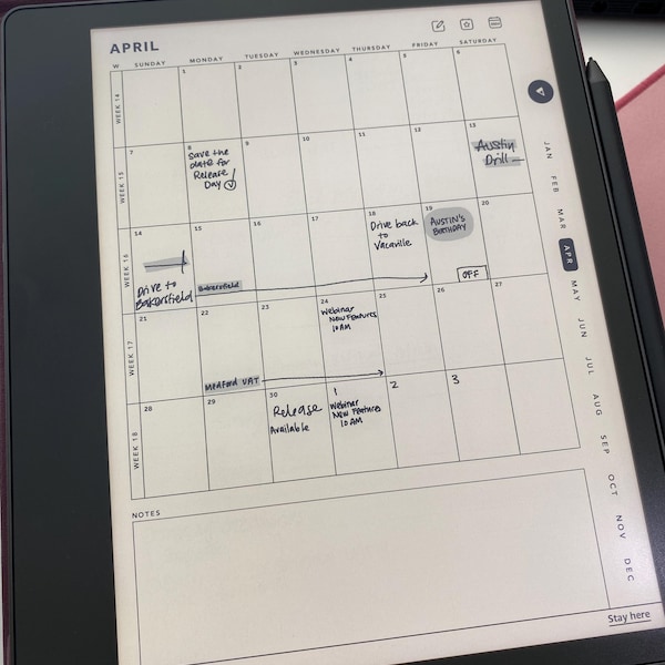 Kindle Scribe Weekly Planner 2024, 2025, Kindle Scribe Templates