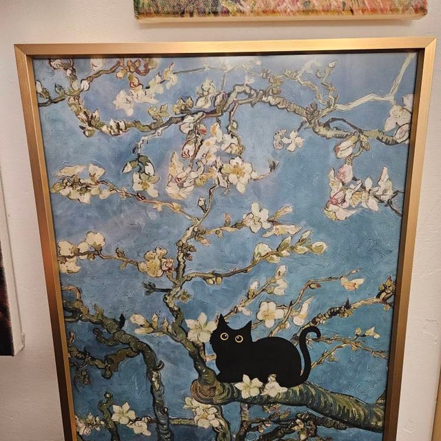 黒猫アート、フィンセント・ファン・ゴッホのアーモンドの花の猫