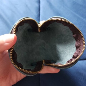 Minimalist Zipper Style Card Pouch, Vintage Handsewn Leather