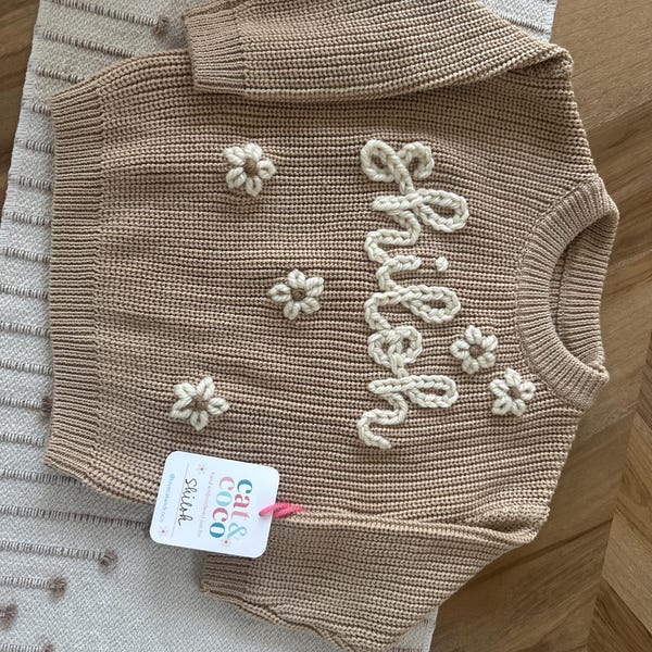 Wildflower Embroidered Openwork Detail Cotton Cardigan in Cream (18mths- 10yrs)