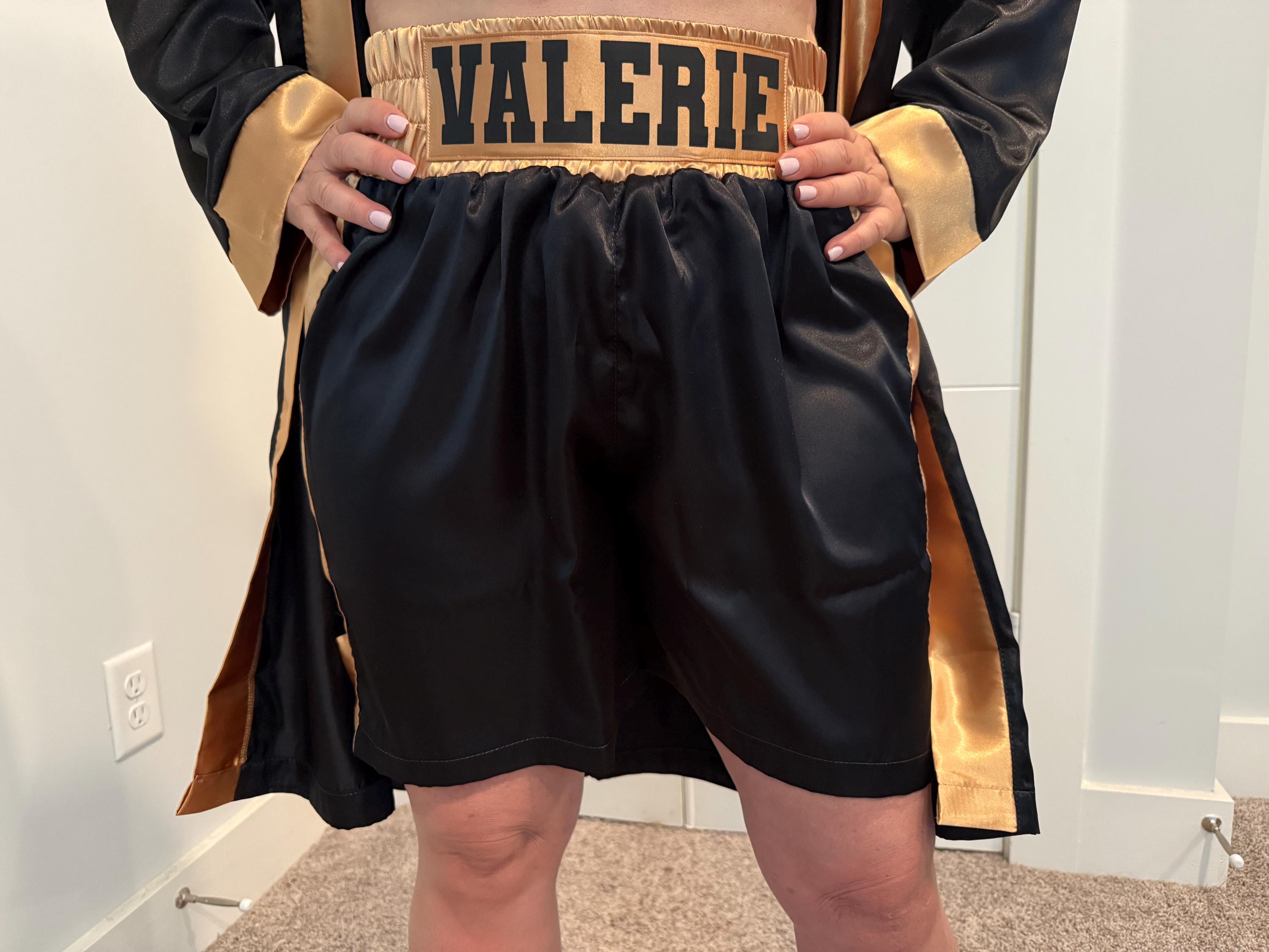 Personalized Boxing Set Robe, Shorts, Wearable Baby Gloves