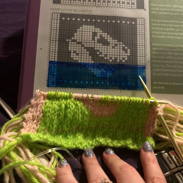 Fossil Frenzy Charts and T. Rex Mug Rug Knitting Pattern, Dinosaur ...