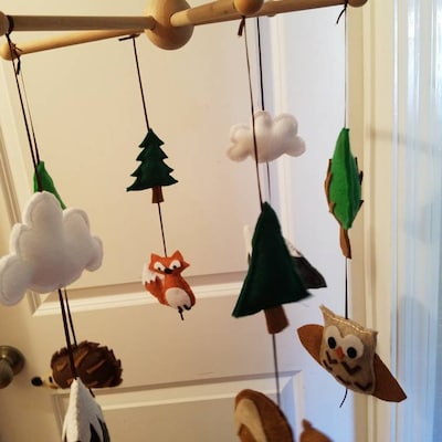 Woodland Mobile Woodland Nursery Felt Pattern Woodland Baby Mobile Woodland Sewing Pattern ...