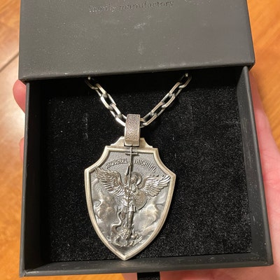 Archangel Saint Michael Silver Medallion, Orthodox Shield Archangel ...