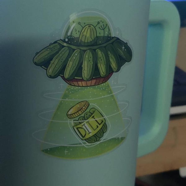 Pickle UFO Sticker - Transparent Sticker - Vinyl - Die Cut - Waterproof ...