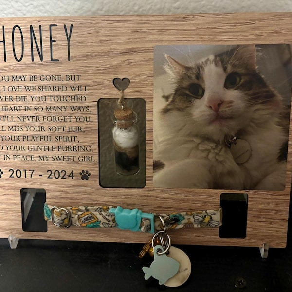 Memorial Pet Collar Sign, Dog Memorial Wood Frame With Collar Holder ...