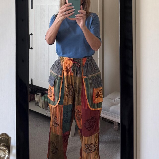 Hippie Patchwork Pants, Organic Cotton Harem Trousers