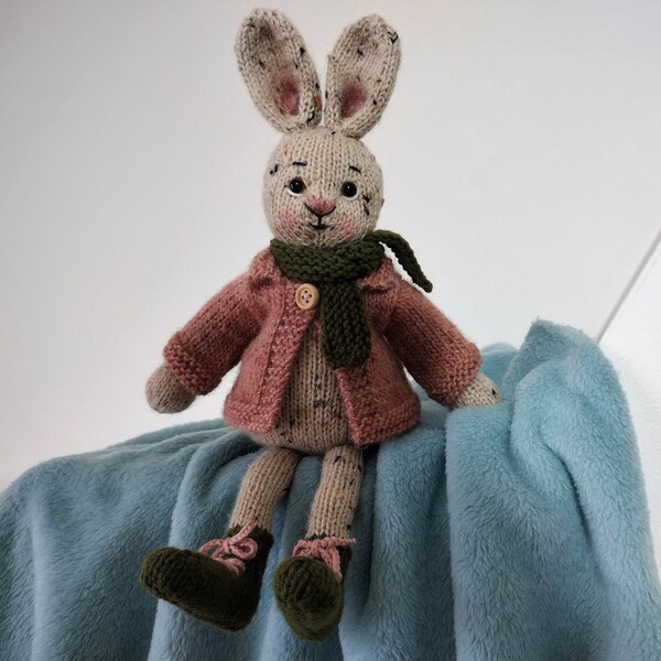 Knitted Toy Knitting Pattern for Arthur Rabbit Bunny, PDF Download - Etsy