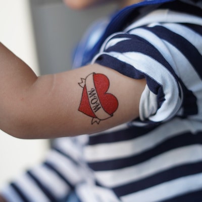 I Love Mom Temporary Tattoo Mom Tattoo Heart Tattoo Mothers Day Tattoo ...