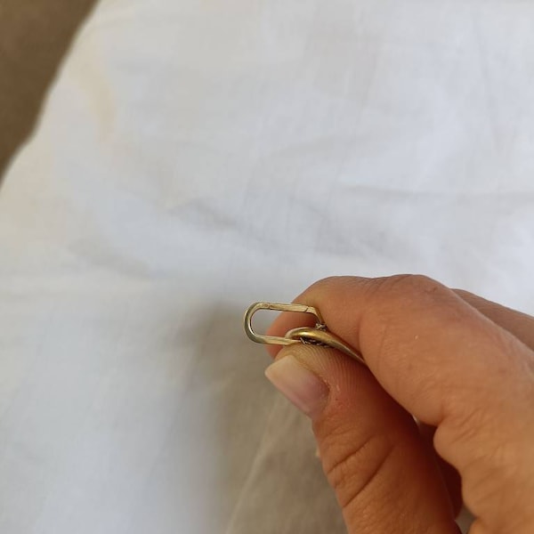 14K 18K Solid Gold Elongated Enhancer, Oval Clasp for Charm Holder ...