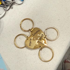 2/3/4/5/6人の親友BFF用キーチェーン、家族の友情愛のキーチェーン