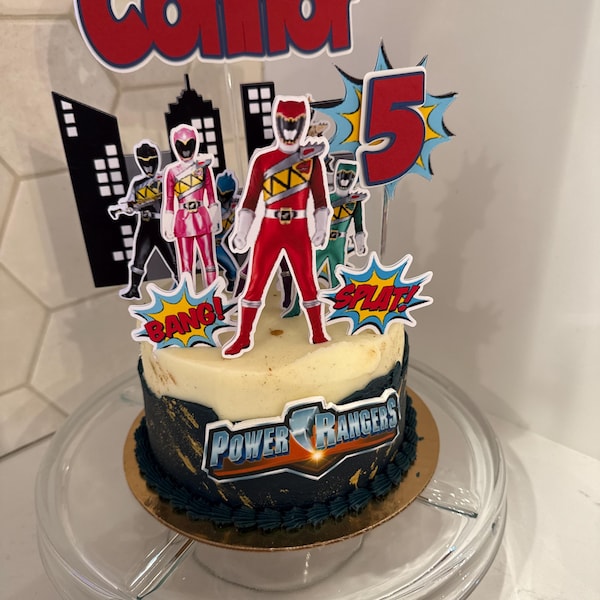 Topper Power Renger Inspired Power Rangers Cake Topper, Power Rangers Theme, Heroes Decor ...