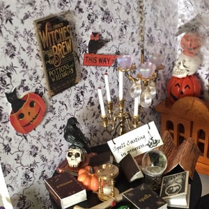 1:12 Scale Witchcraft Book and Sign Miniature Set or - Etsy