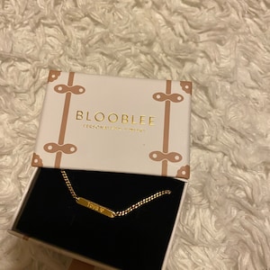 Customer photo, Name Bar Bracelet