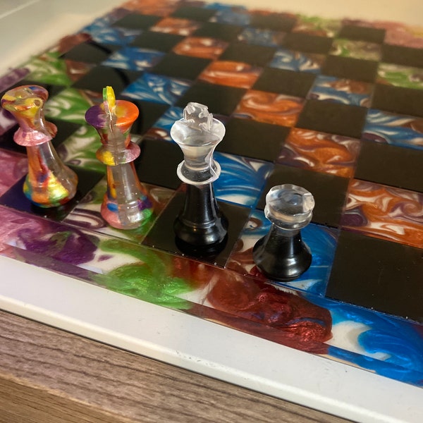 Custom Resin Rainbow Chess Set - Etsy