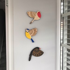 Folk Art Wooden Robins Wall Decor Hangings | Etsy