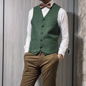 Mens Herringbone Vest, Olive Green Waistcoat, Formal, Waist Coat for Men, Wedding, Mens Vest, Groom Vest, Grooms Men Vest, Groomsmen Vest