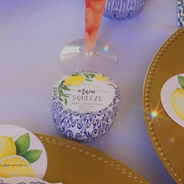 Editable She Found Her Main Squeeze Bridal Shower Favor Tags, Lemon ...