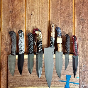 He makes the perfect Cutco knife display  Knife holder, Rustic log  furniture, Cool woodworking projects