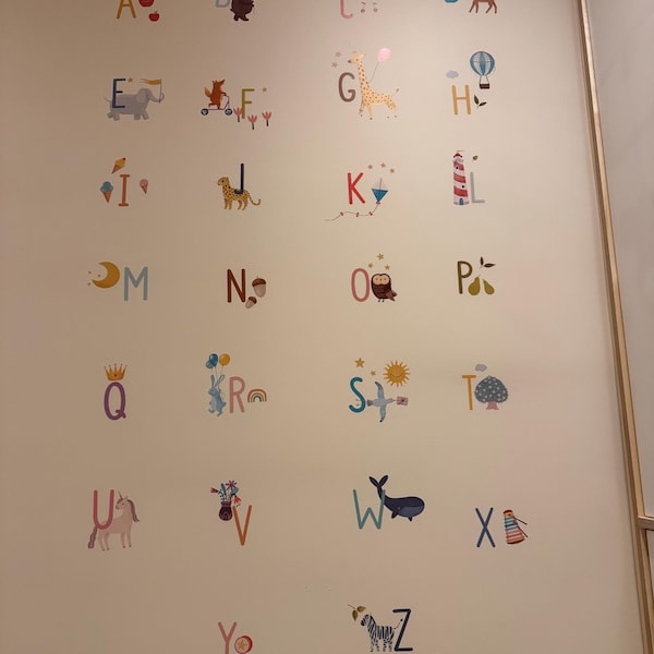 ABC Alphabet Wall Decal - Educational Nursery Decor, Removable Vinyl ...