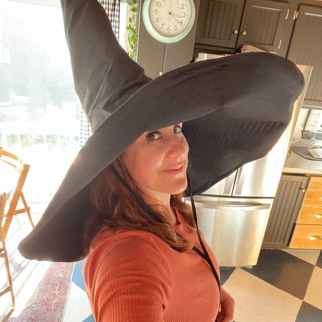 Chapeau De Sorcière Halloween Femme – Noir, Large Bord Pointu | Déguisement, Cosplay, Fête
