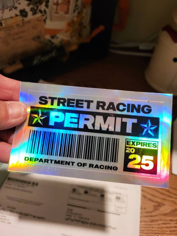 Street Racing Permit Sticker decal