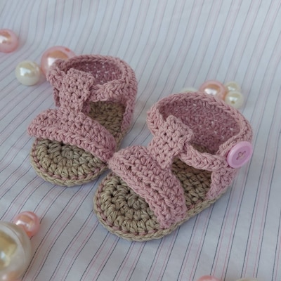 CROCHET PATTERN Crochet Baby Booties Sandals Boho Girl Baby Shoes PDF ...