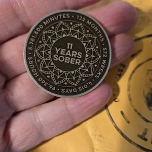 Customer photo for Custom Any Year Mandala sobriety coin review