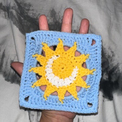 Crochet Stained Glass Granny Square 2 PDF Pattern Etsy