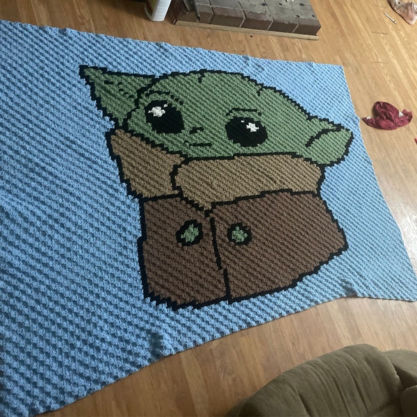 Crochet Baby Yoda Grogu C2C Blanket Pattern Pdfs Corner to Corner ...