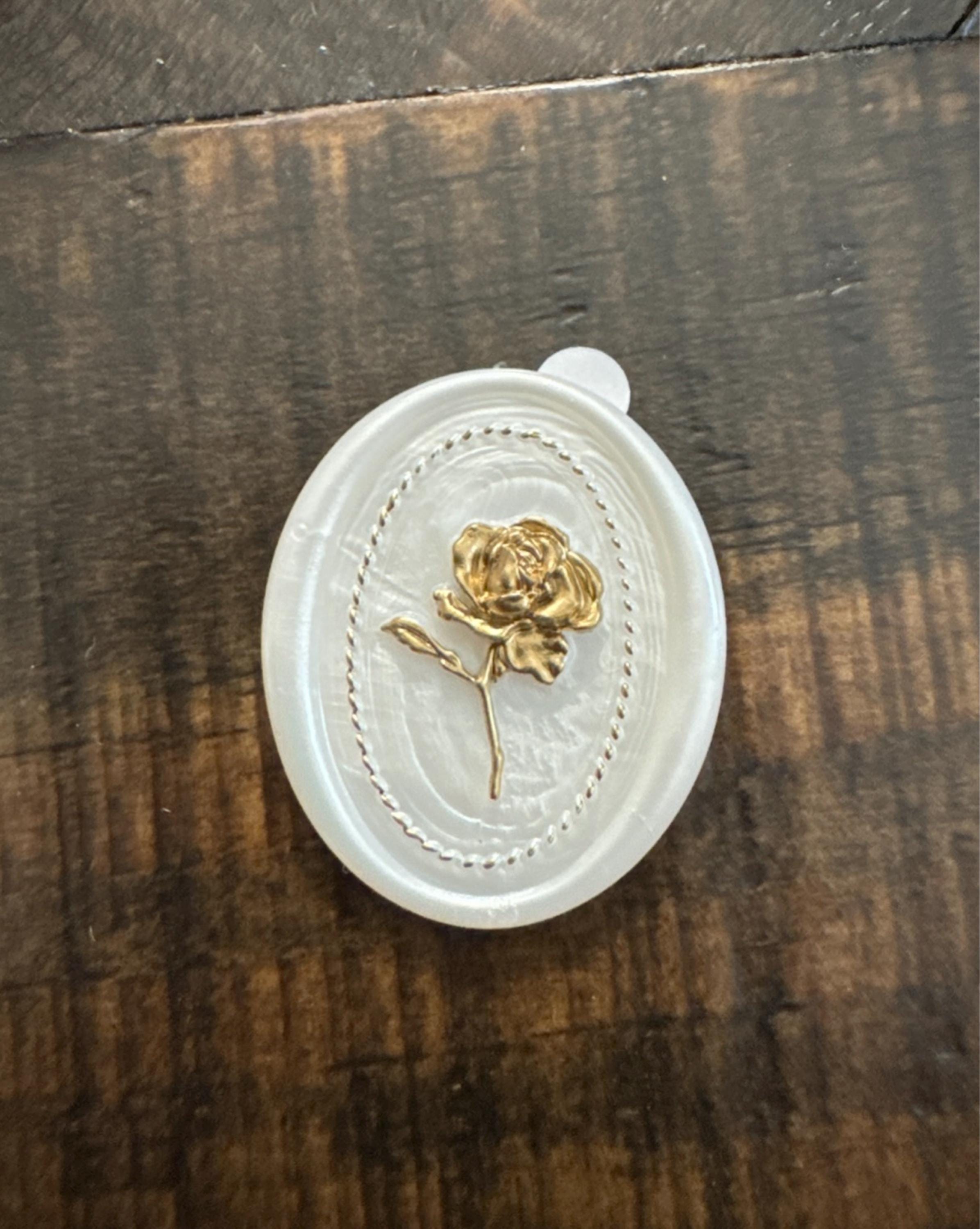 Rose wax seal stamps, white rose seal, rose wax seal, floral wax seal, botanical wax seal, white rose stamp, rose envelope stamp, wax stamps