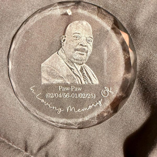 Custom Personalized Memorial Crystal Pendulum - Memorial Gift For Father from Daughter - A piece of my heart lives in Heaven main image 1