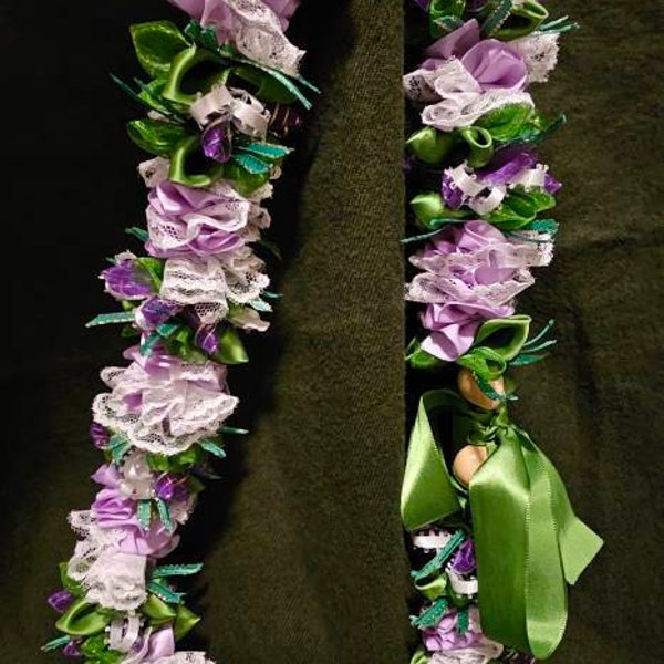 Do It Yourself Ribbons for Purple Plumeria Petal Flower Ribbon Lei - Etsy