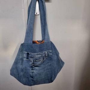 One Pair of Jeans Bag Sewing Pattern, Slouchy Zipper Bag DIY, 2 Sizes ...