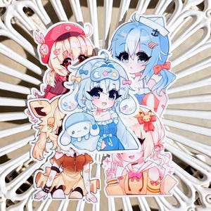 かわいいアニメガールステッカーパック：ラミネートビニールミステリー