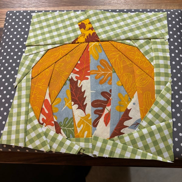 Pumpkin Paper Pieced Autumn Quilt Block Pattern - Etsy