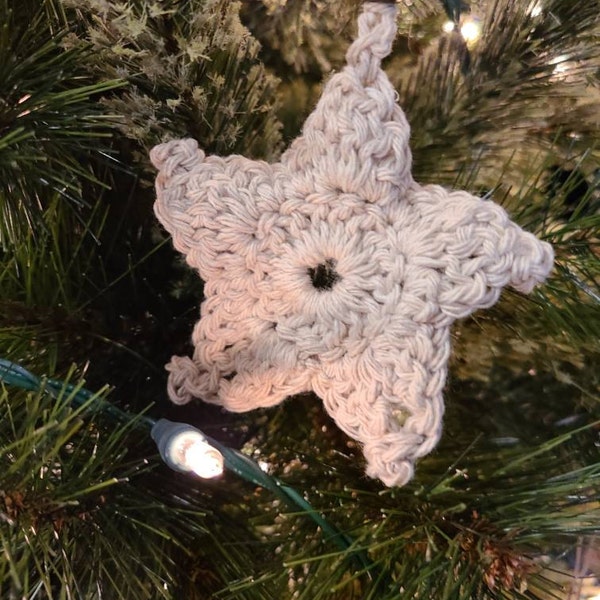 Primitive Star Ornaments - Set of 5 - Rustic Christmas Tree Decoration ...