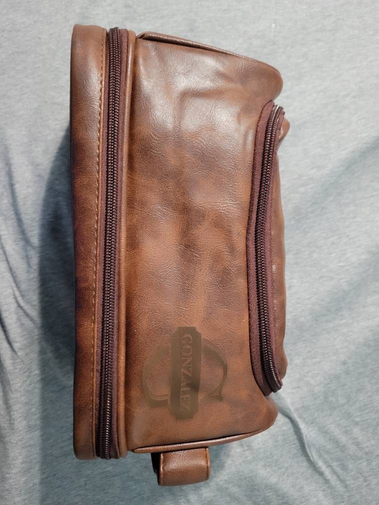 Personalized Travel Bag For Men, Faux Leather Hanging Toiletry Bag, Dopp Kits Personalized, Custom Gift For Men, Groomsmen Dopp Kit For Him