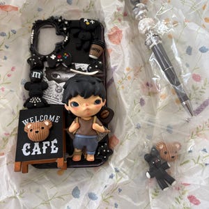 Hirono Kubo Skullpanda Designer Toy Customized Phone Case