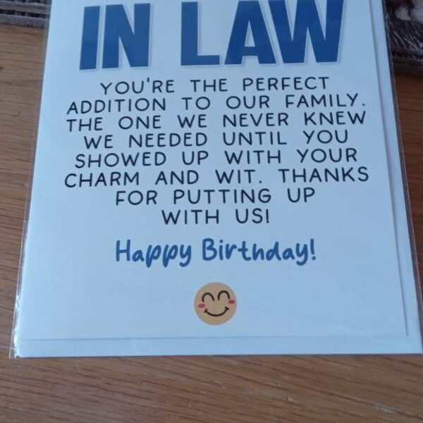 Son in Law Birthday Card Funny Birthday Card for Son in Law Daughter's ...