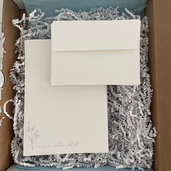 Elegant Pencil Drawn Branch Custom Letter Writing Stationery Set ...
