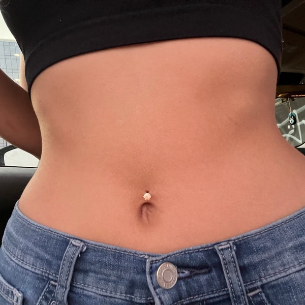 Shell Belly Button Ring, Gold Filled Bellybutton Hoop, Mermaid Belly Button Hoop, Dainty
