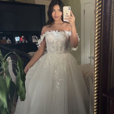 Sheath High Neck Ruched Long Sleeves Simple Wedding Dress main image 0